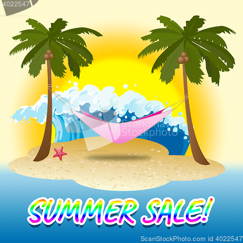 Image of Summer Sale Represents Merchandise Seafront And Vacational
