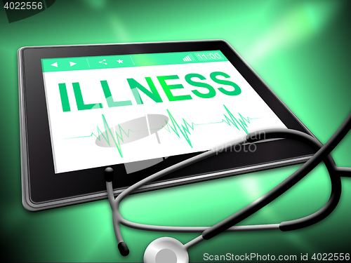 Image of Illness Tablet Represents Disorder Diseases And Internet