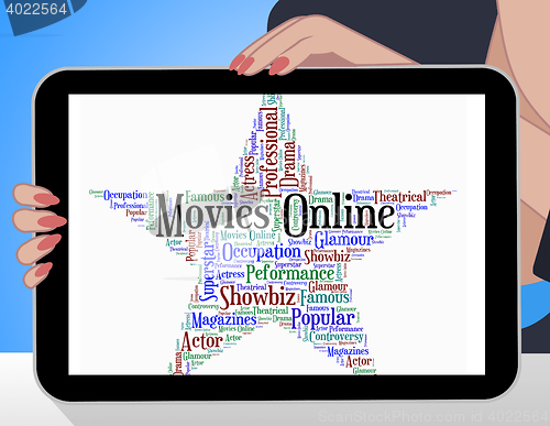 Image of Movies Online Shows World Wide Web And Film