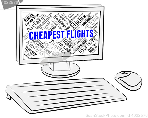 Image of Cheapest Flights Represents Low Cost And Aircraft