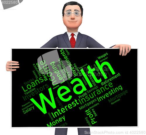 Image of Wealth Word Shows Words Text And Rich