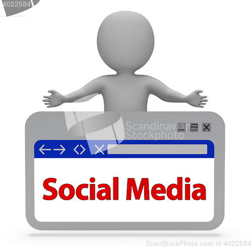 Image of Social Media Webpage Indicates News Feed And Online 3d Rendering
