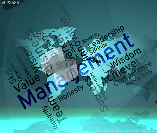 Image of Management Words Shows Directors Bosses And Head