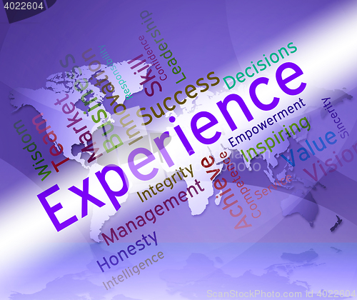 Image of Experience Words Shows Competency Proficient And Professionally