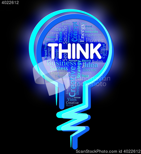 Image of Think Lightbulb Indicates Contemplation Plan And Consideration