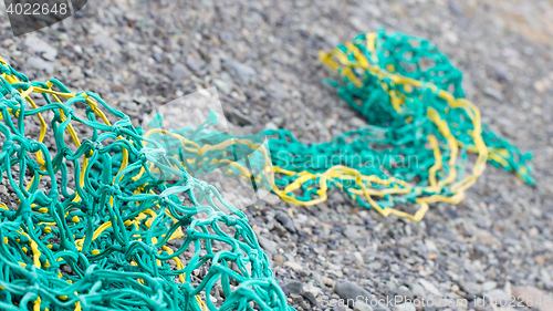 Image of Fishing nets on a beach