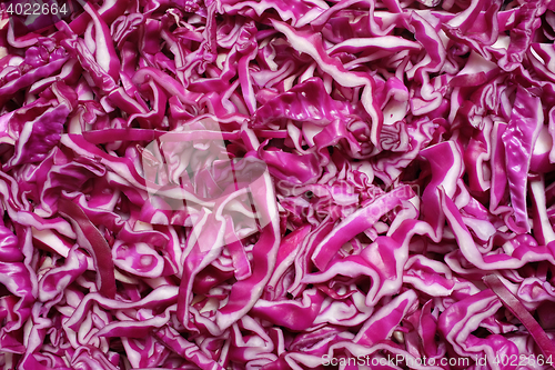 Image of Shredded red cabbage background