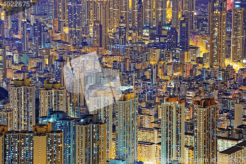 Image of Hong Kong Public living downtown at night