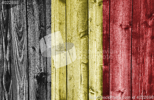 Image of Flag on weathered wood