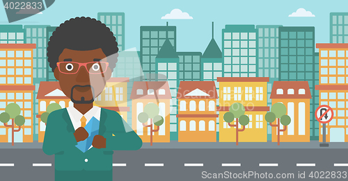 Image of Man putting envelope in pocket vector illustration