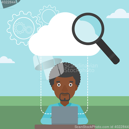 Image of Cloud computing technology vector illustration.