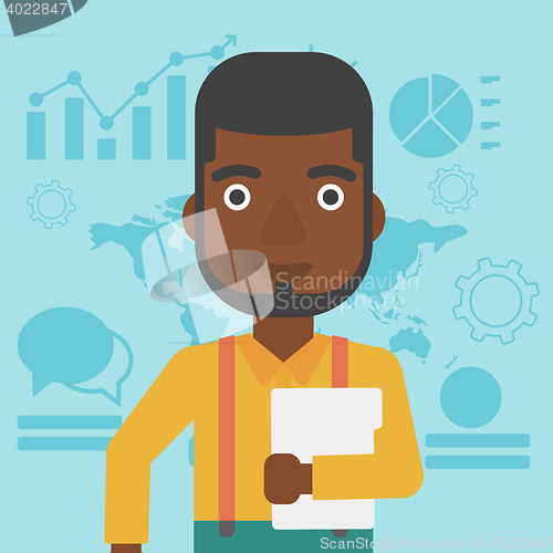 Image of Happy successful businessman vector illustration.