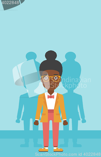 Image of Woman searching for job vector illustration.