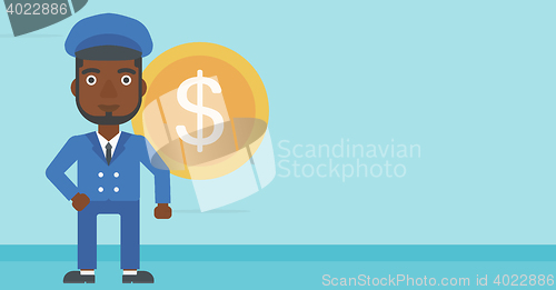Image of Successful businessman with dollar coin.