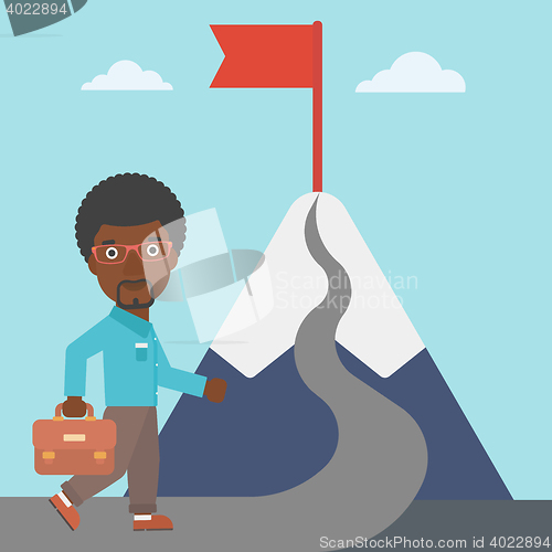 Image of Cheerful leader business man vector illustration.