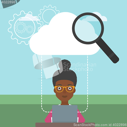 Image of Cloud computing technology vector illustration.