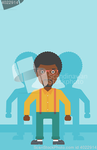 Image of Man searching for job vector illustration.