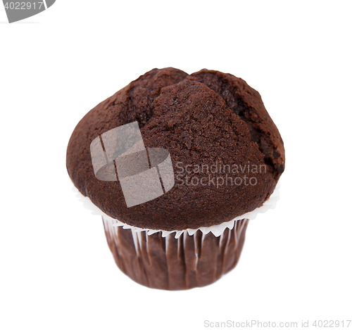 Image of Chocolate muffin isolated on the white background