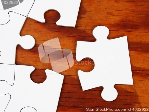 Image of Jigsaw puzzle on a table