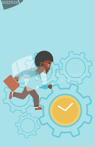 Image of Businessman running vector illustration.