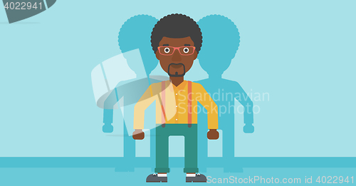 Image of Man searching for job vector illustration.