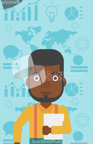 Image of Happy successful businessman vector illustration.