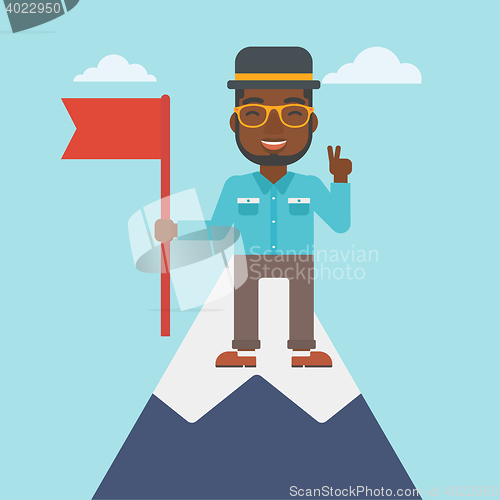 Image of Cheerful leader businessman vector illustration.