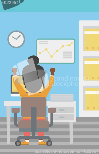 Image of Successful business woman vector illustration.