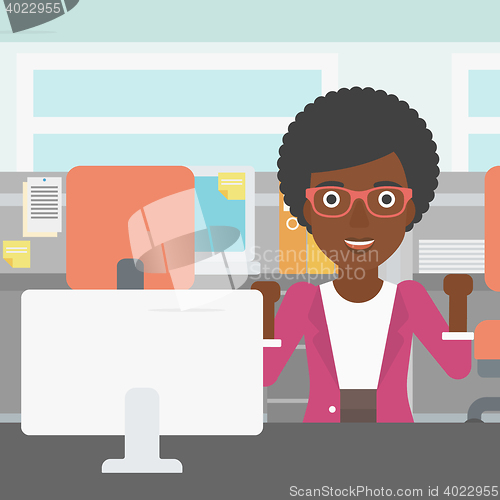 Image of Successful business woman vector illustration.