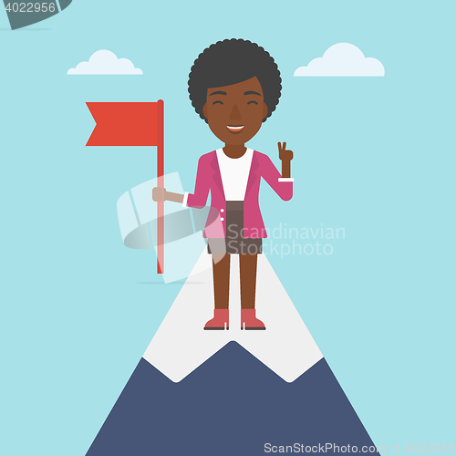 Image of Cheerful leader business woman vector illustration