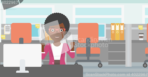 Image of Successful business woman vector illustration.