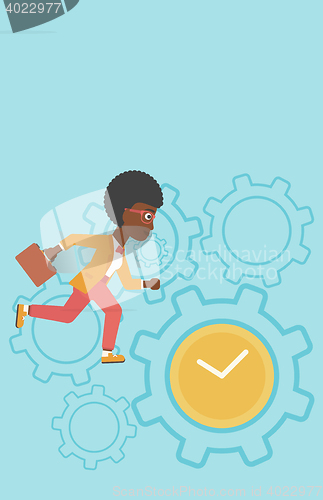 Image of Business woman running vector illustration.