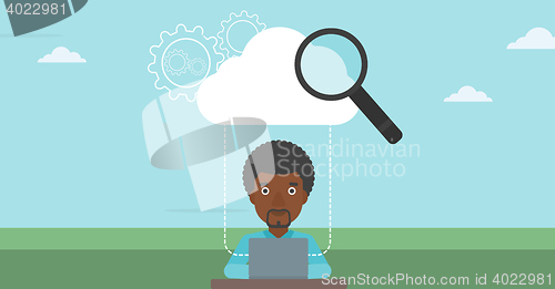 Image of Cloud computing technology vector illustration.