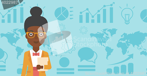Image of Successful business woman vector illustration.