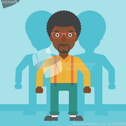 Image of Man searching for job vector illustration.