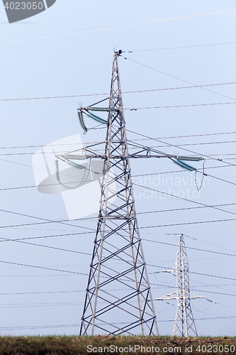 Image of High-voltage power poles