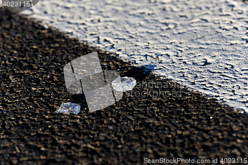 Image of glass on the pavement