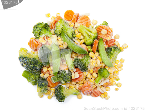 Image of Frozen vegetables isolated on the white background