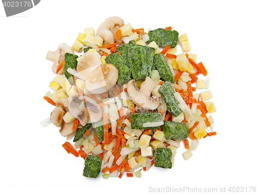 Image of Frozen vegetables isolated on the white background