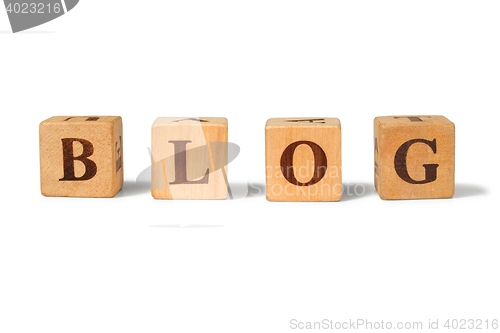 Image of Wooden blocks with BLOG