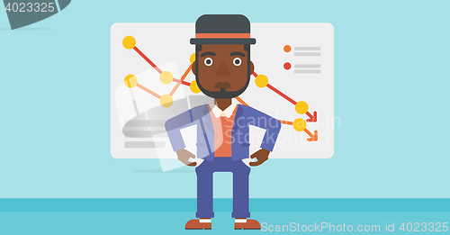 Image of Bancrupt business man vector illustration.