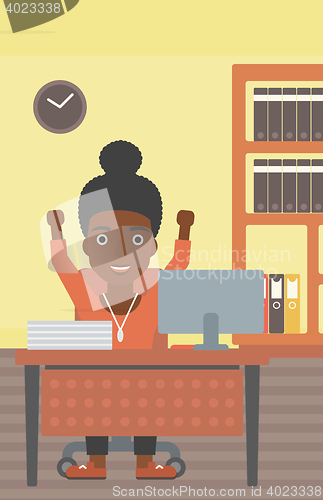 Image of Successful business woman vector illustration.