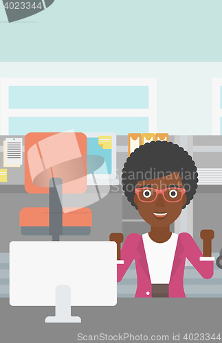 Image of Successful business woman vector illustration.