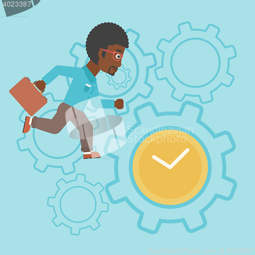 Image of Businessman running vector illustration.