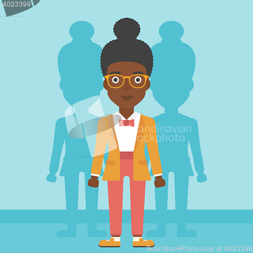 Image of Woman searching for job vector illustration.