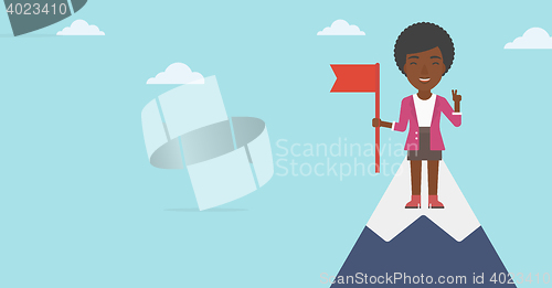 Image of Cheerful leader business woman vector illustration