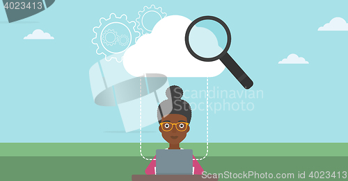 Image of Cloud computing technology vector illustration.