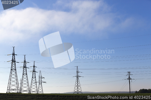 Image of High-voltage power poles