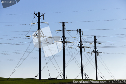 Image of High-voltage power poles