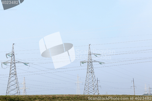 Image of High-voltage power poles